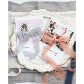 AOKSUNOVA Light Blue Ribbon Chiffon Ribbon 2.5cm x 18.9m 3 Rolls Cloth Ribbon for Gift Wrapping Bridal Bouquets Wedding Invitations DIY Craft