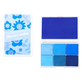 Fkereg Stamp Ink Pad 7 Colors, Washable Rubber Stamp Ink Pad,Craft Ink Pads for Stamping, Stamp Pads for Classroom, Finger Print Ink Pads for Card Making Art DIY Color Scrapbook Paper (Blue)