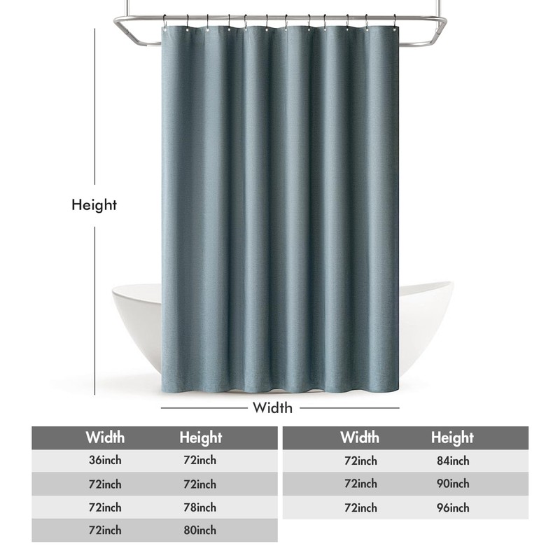 MIULEE Extra Long Linen Shower Curtain 84 Inch Long with