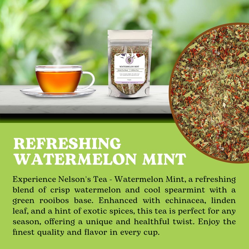 Nelson's Tea Watermelon Mint Tea Loose Leaf - Green Rooibos