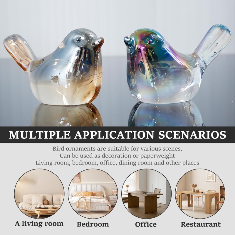 DJAPWPX-Crystal Bird Figurines Decorative Bird Statue Beautiful Crystal Bird Decor