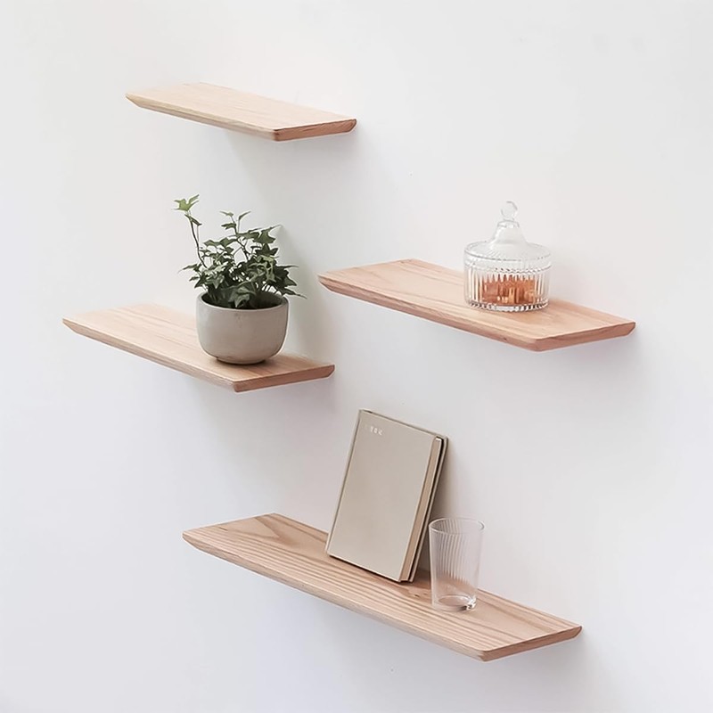 VOANZO 4Pcs Floating Shelf Bracket Set,T-Shape Invisible Laminate Brackets,3in Solid