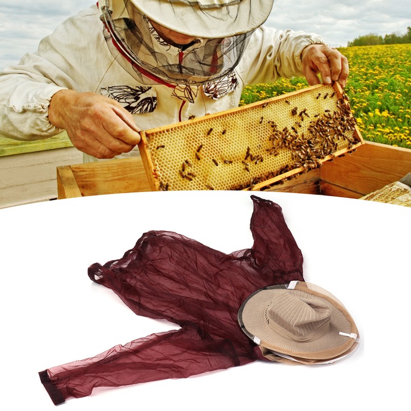 Beekeeping Protective Veil Jacket Clothes with Hat Bee Suit Beekeeper