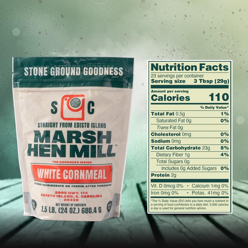 MARSH HEN MILL Stone Ground White Cornmeal Premium Heirloom Corn