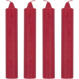 Unscented Jumbo Candles 4 Pack 9" x 1½" a Booklet Candle Factoids Trivia & Safety Guidelines is Included Made in USA (Red)