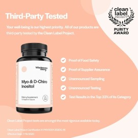 Suplemento en cápsulas Wholesome Story Myo & D-Chiro Inositol mioinositol en pote 120 suplemento premium de inositol está formulado para promover el equilibrio hormonal y respaldar la función ovárica