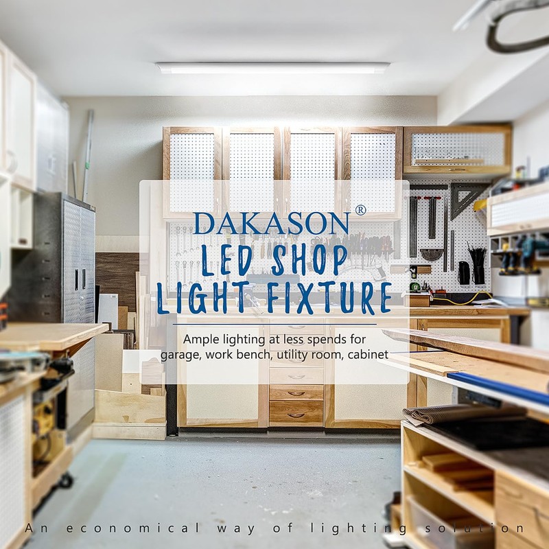 DAKASON 4-Pack 4FT LED Closet Light Fixture, 4-Foot Flush Mount