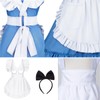 egniFurn Adjustable White Frilly Maid Costume Apron Set With Pocket,