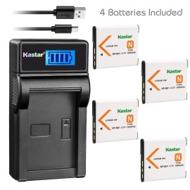 For Sony LCD3 Charger & 4 battery for DSC-W690 W710 W730 W800 W810 W830 WX5 WX7