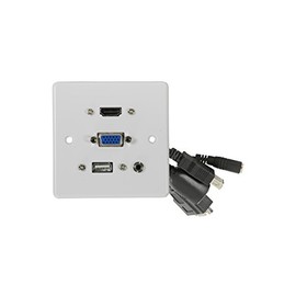 HDMI+VGA+3.5mm+USB Wallplate