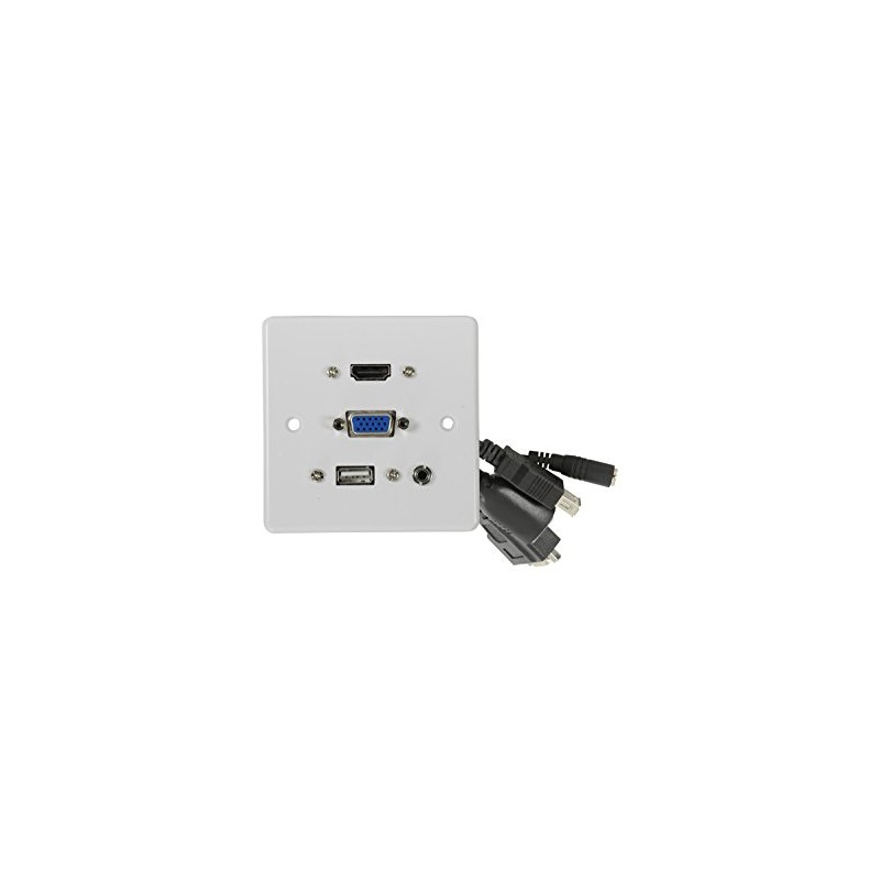 HDMI+VGA+3.5mm+USB Wallplate