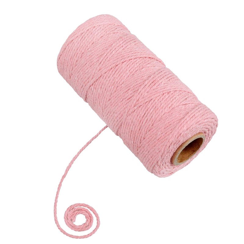 Pink String,100M/328 Feet Cotton String Bakers Twine,2MM Cotton Cord,Heavy Duty