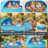 Kiddie Pool with Canopy - 47 in Foldable Kids Pool,