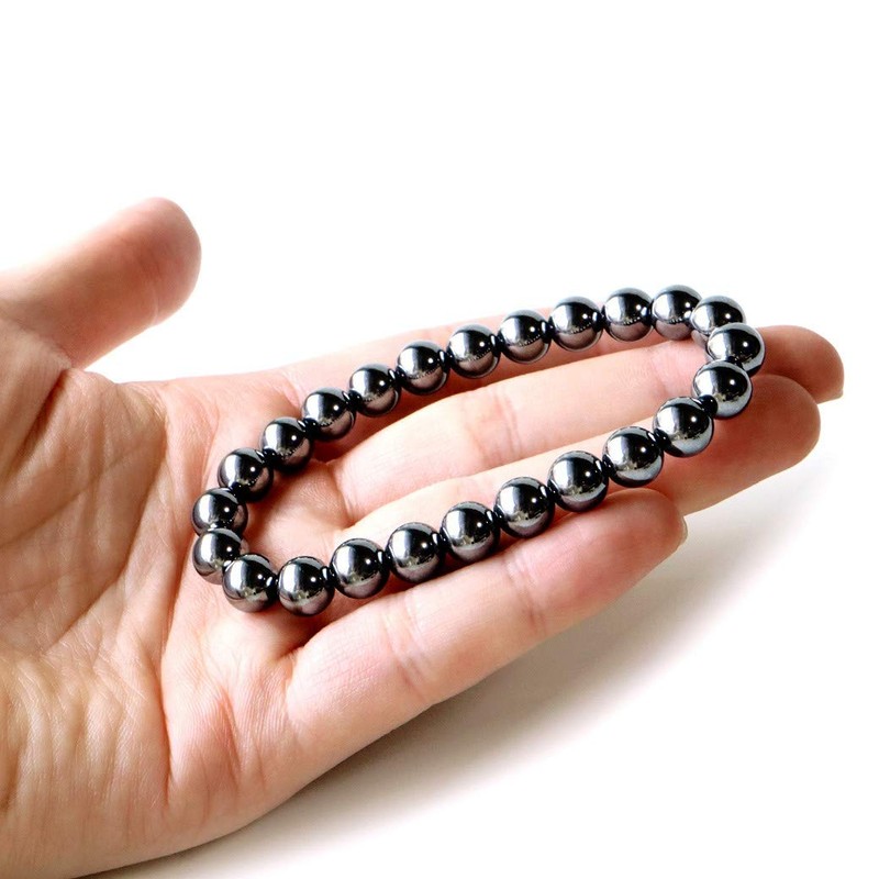 GOLD STONE Terahertz Ore Bracelet, 0.3 inch (8 mm), Round,