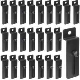 JaGely 30 Pcs Metal Slatwall Hooks 3 Inch Commercial Slatwall Utility Notch Hooks Picture Hanger for Pegboard Photo Frame Display Painting Art Accessories (Black)