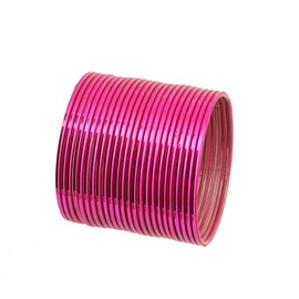 Touchstone Colorful Bangle Collection Modern Pretty Attractive Look Wrist Filler Indian Bollywood Magenta Color Thin Designer Jewelry Metal Bangle Bracelets Set of 24. for Women.