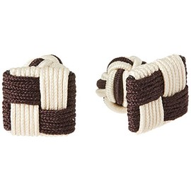 Dress Code 101 CF-GUMSQUARE Men's Cufflinks, Elastic Cuffs, Square, Business, Wedding, S83 Black & Beige