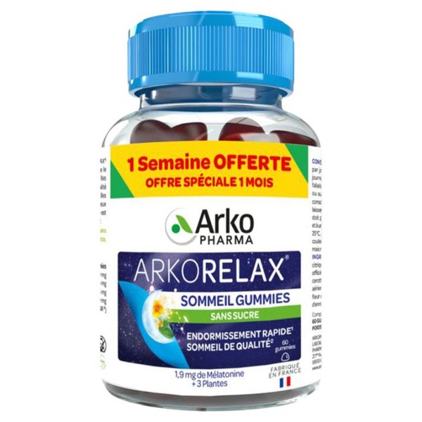 Arkopharma Arkorelax Sommeil Gummies Endormissement Rapide, 60 gummies