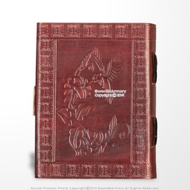 Medieval Gears Brand Medieval Genuine Leather Journal Diary Parchment Paper Red Fierce Dragon Theme
