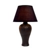 Simple Designs LT2004-BLK-LB 20.08" Textured Stucco Curvy Ceramic Table Lamp