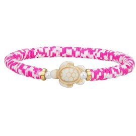 KZL Rainbow Set Sea Turtle Clay Beaded Stretch Bracelet Bohemia Surfer Heishi Bracelets for Women Men Sea Turtle Tracking Bracelet Summer Beach Jewelry Gifts -Set 3