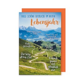 Hiking Birthday Card Greeting Card Mountains Alps 16 x 11 cm