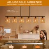 SHIGUANG Boho Rattan Chandelier for Dining Room Light Fixture, 6-Light