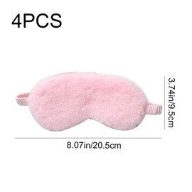 JorJorLer 4 Pcs Plush Silk Sleep Mask, Adjustable Rabbit Blindfold with Elastic Strap for Women Men Kids