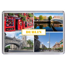 Dublin Ireland Souvenir Acrylic Fridge Magnet (Standard: 70x45mm), (Bul1)