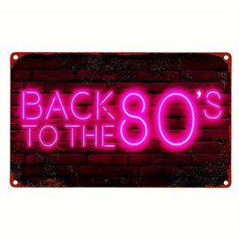 1pc, Music, Neon, Background, Electronic, Synthpop, 80's, Retrowave Vintage Metal Sign Poster, Retro Vintage Tin Sign For Home Bar Pub Garage Decor, Room Decoration, 12x8 Inches/30x20cm