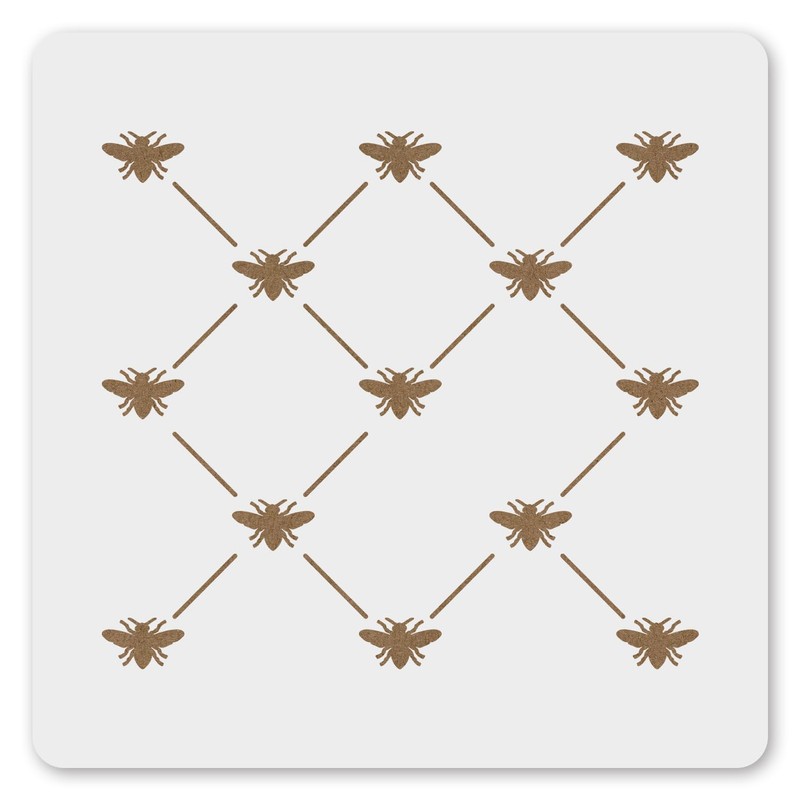 MAGJUCHE French Bee Trellis Stencil 6 Inches, Reusable Bee Stencil