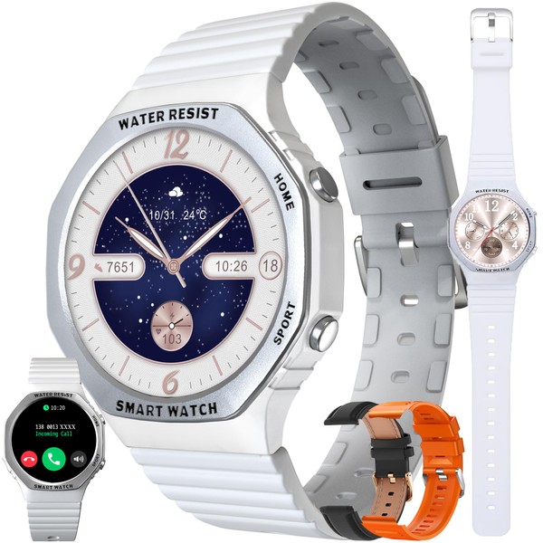 Women's Smartwatch with Phone Function, 1.32 Inch AMOLED IP68 Waterproof