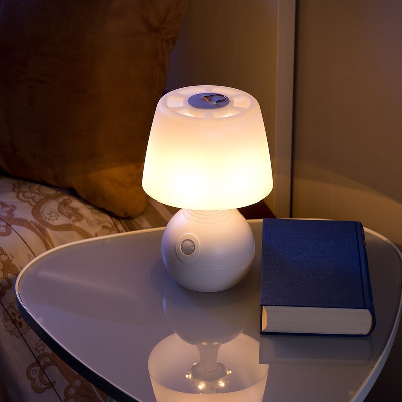 Lunartec Wireless Bedside Lamp: Set of 2 LED Table Lamps,