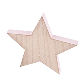 Dadeldo Living & Lifestyle Set of 4 Decorative Wooden Stars 16 x 16 x 2 cm Christmas Xmas (Pink)
