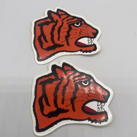 2 Tiger Head Decals / Stickers Vintage NOS 70s Mascot Sports Tigers School Lot