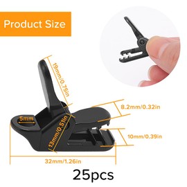 Lyeteung 25 PCS Tarp Clips, Plastic Awning Clamp Grip, Tent Clamp, Alligator Clamp Tent Snaps for Camping, Tarps, Caravan, Garden Shade Cloth, Black