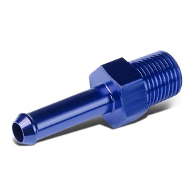Auto Dynasty 1/8 inches NPT Male Straight to 1/4 inches Hose Port Nipple Aluminum Finish Adapter (Blue)