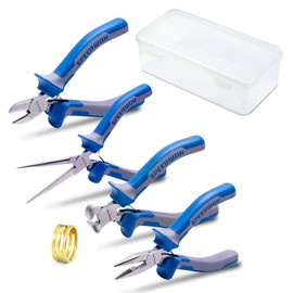 SPEEDWOX Accessory Tools, Set of 4, Lead Pliers, Mini Nipper, Mini Gouring Nipper, Mini Radio Pliers, Small, Lightweight, End Nipper, Tapered Pliers, Pliers, Nipper, Finger Can Included, Spring