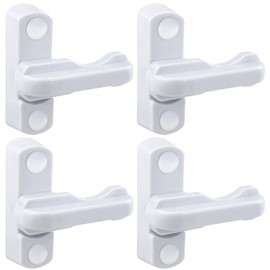 4 Pack Sash Jammers Blocker Window Locks, Strong Window Handles for uPVC Windows Restrictor, Steel Letterbox Lock Extra Security Latch for Home Bathroom Balcony windows and Doors, White