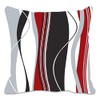 Art color Red Black White Grey Vertical Wave Stripes Cushion