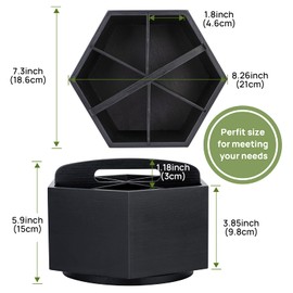 Wood Art Supply Spinning Marker Organizer,Rotating Pencil Pen Marker Holder Organizer for Desk,Office School Supplies Desktop Storage Organizer Box 7 Sections for Pencils Markers Paint Brushes