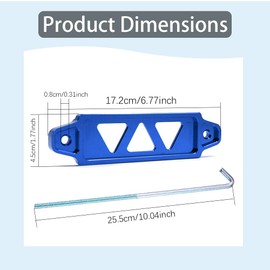 Middrivr Car Battery Holder, Battery Hold Down Bracket, Universal Battery Hold Down Kit with Aluminum Battery Tie Down Bracket and J bolts for Car Battery Mount Bracket Hold Lock Accessories (Blue)