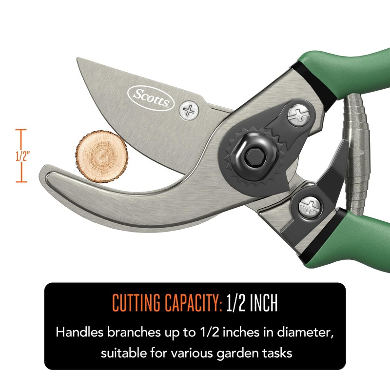 Scotts 8 in. Bypass Pruning Shears – 1/2 in. Cutting
