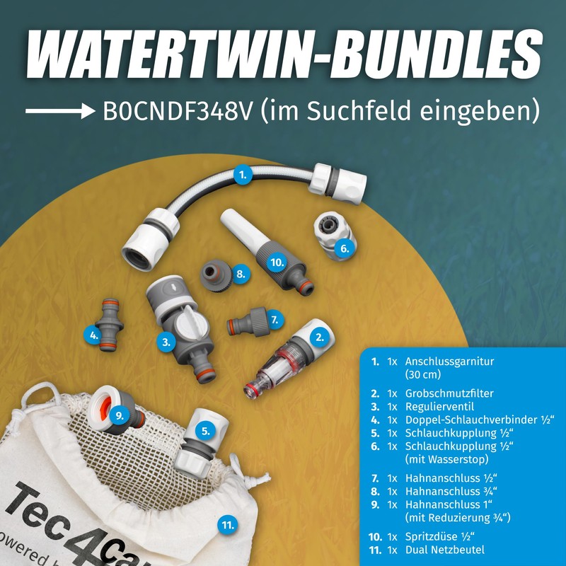 Watertwin Motorhome Water Tank Adapter, Caravan Filling Nozzle Accessories, Water
