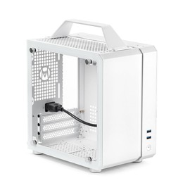 Mechanic Master Cool Cube Series C24 Mini-ITX Case/Alumium/Steel/GPU Length Within 245mm, SFX/L PSU Computer Case (Polar White Classic Version)