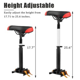Adjustable Electric Scooter Seat for Adults – Fits 5.5"-6.2" Wide Curved-Edge Scooters, Ergonomic PU Cushion, Sturdy Aluminum Rod, Tool-Free Installation, Height Adjustable, Durable & Comfortable