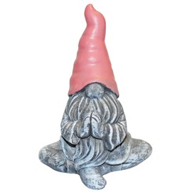 Widdle Gifts Garden Meditating Gonk Ornament 16cm Garden Ornament (Pink)