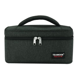 TEAMOOK Small Lunch Bag Mini Lunch Box Insulated Portable for Adults Men Women Work with Handle En-large 5.8L Black