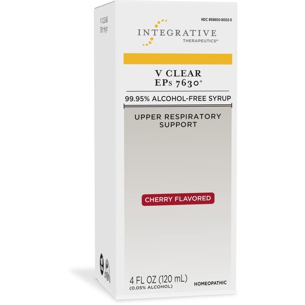 Integrative Therapeutics - V Clear EPs 7630 - Homeopathic Cold Medicine - Upper Respiratory and Lung Health Support - 99.95% Alcohol-Free Syrup - Cherry Flavored for Children and Adults