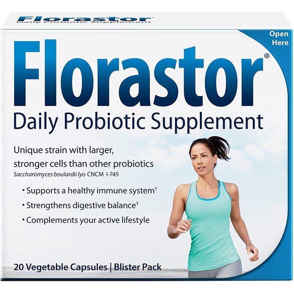 Florastor Daily Probiotic Supplements, 250 mg, 20 Capsules